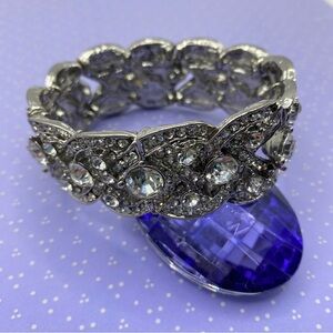 Rhinestone Wide Stretchy Bracelet